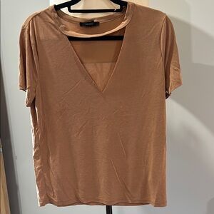 Wilfred Brown Cut Out Short Sleeve T-Shirt
